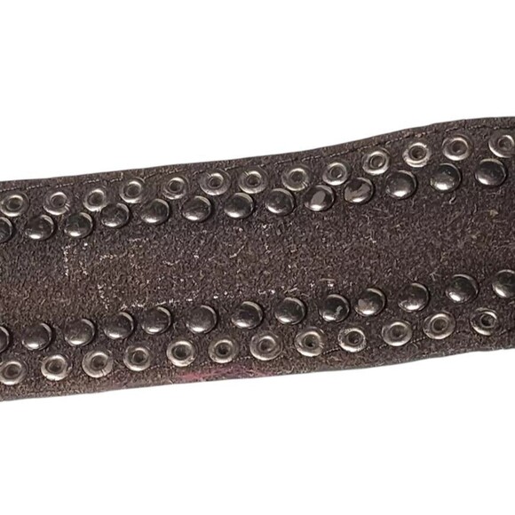 Vintage SPARKLE Leather Rhinestone Concho Belt Length 45" Western Cowgirl Boho - Picture 7 of 7